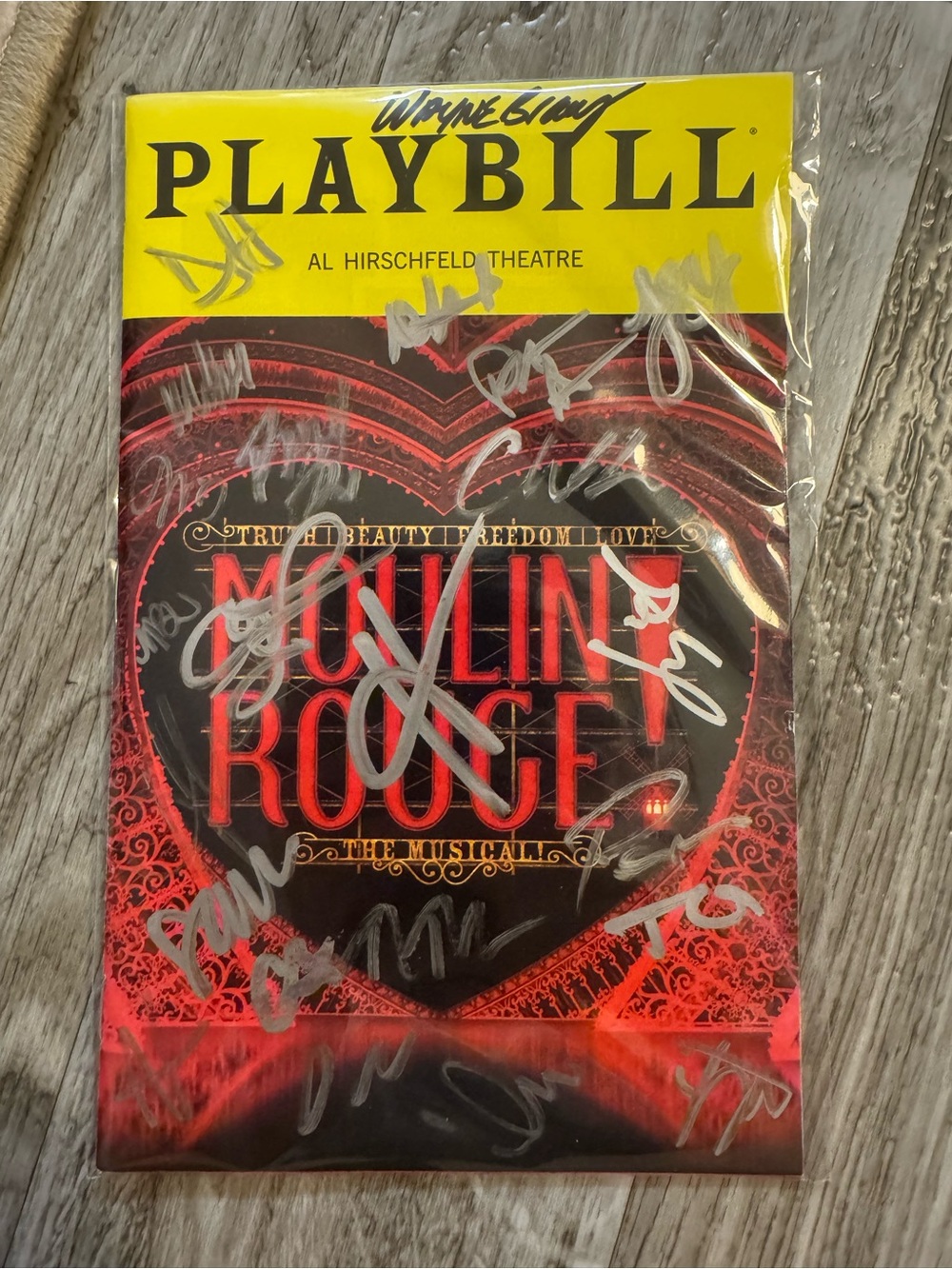 Signed Moulin Rouge! Playbill - Red & Black Cover